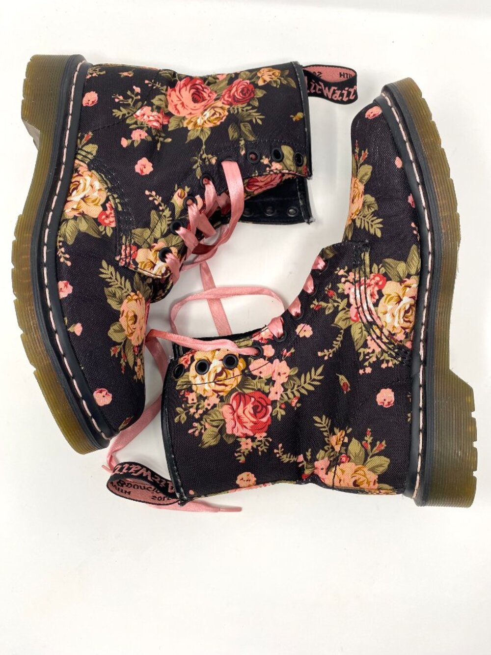 Dr. Martens Floral Lace-Up Boot in Victorian Rose 8 - Picture 3 of 12